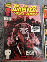 Cover photo of Marvel Comics The Punisher War Zone #1 with cover art featuring Punisher and text 'Seven Against One... Fair Fight!'