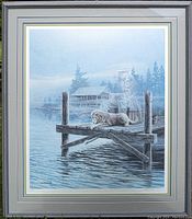 Full frontal view of framed print showing artwork and frame