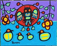 Straight-on front view of entire painting showing composition and signature