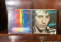 Star Trek The Motion Picture and Bruce Springsteen The River album covers shown side by side on a wooden shelf