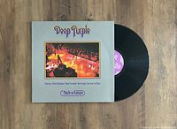 Photo of Deep Purple Made In Europe album cover and vinyl record partially out of sleeve