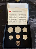 1977 Canadian coin set in black Royal Canadian Mint case with certificate insert