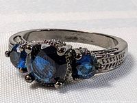 Front view showing center and side stones