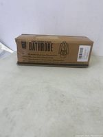 Box front side showing the men's hooded fleece bathrobe branding by NY Threads.