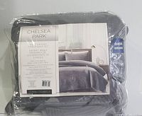 Photo of Chelsea Park soft velvet 3 piece quilt set in original packaging showing label and product image.