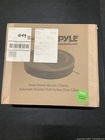 Pyle branded box of a Smart Robot Vacuum Cleaner, showing product name and illustration of the vacuum