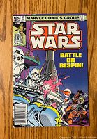 Front cover of Star Wars comic book issue #57 titled 'Battle on Bespin' with detailed character art and Marvel Comics Group branding.