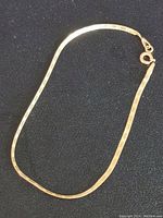 Full view of the gold chain necklace on black background