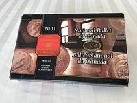 Outer box featuring 2001 Royal Canadian Mint proof set commemorating National Ballet of Canada 50th Anniversary
