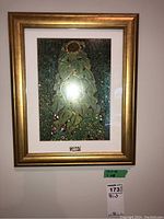 Front view of the framed Gustav Klimt print showing the full artwork and frame.