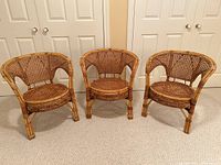 Front elevation showing all three chairs side by side.