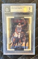 Front view of the graded Eddie Griffin basketball card showing details of the card and Beckett grading label