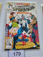 Front cover of Amazing Spider-Man #374 comic book showing Venom attacking.