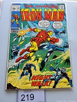 Front cover of The Invincible Iron Man #40 comic book showing Iron Man in combat underwater with robotic enemies, featuring title 'Night Walk!' and 15 cent price.