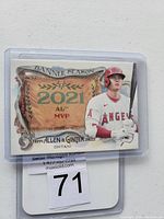 Front of Shohei Ohtani baseball card showing 2021 AL MVP Banner Season insert design.
