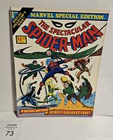 Front cover of the 1975 Marvel Special Edition The Spectacular Spider-Man oversized treasury comic book showing Spider-Man versus multiple foes.