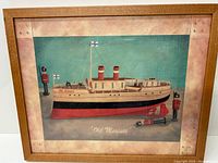 Photo of entire framed artwork featuring the ship 'Old Mariner' and toy soldiers.
