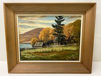 Framed oil painting showing full artwork and frame.