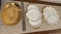 All three serving platters displayed with ruler for size reference