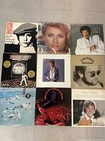 Overview of all nine vinyl record album covers from the lot.