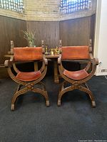 Two chairs side by side front view showing full lot