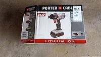 Box showing Porter Cable 20V Lithium Ion Impact Driver Kit