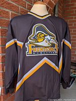 Front view of Kingston Frontenacs vintage hockey jersey showing logo and striping details.