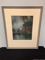 Full front view of the framed watercolour painting showing the entire artwork and frame.