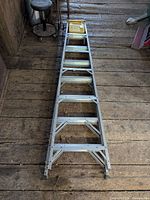 Top-down view of the ladder showing all rungs and the overall length