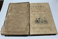 Front open view showing title page of 'The Works of the Honourable Robert Boyle Volume IV' published in London by A. Millar, page shows usual age wear and some staining.