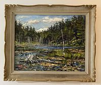 Frontal view of entire painting and frame