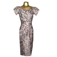 Full front view on mannequin showing silhouette and floral print