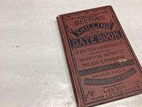 Front cover of Beeton's Schilling Date Book laying flat on a white surface showing full title and publishing detail.