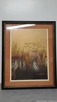 Front view of the framed WILD GRASS silk screen by Elton Bennett showing the full artwork and frame.