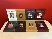 Seven Murder She Wrote DVD season cases with cover art featuring Angela Lansbury as Jessica Fletcher.
