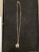 Full view of necklace on black background