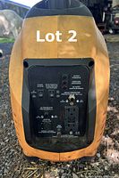 Front panel showing AC outlet, DC outlet, controls and indicator lights