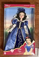 Full view of the doll in original box, showing the detailed outfit and packaging