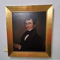 Frontal view of full portrait and gilt frame