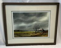 Front view of framed watercolor painting showing full artwork and frame.