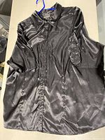 Black satin-like blouse labeled Lane Bryant size 22/24