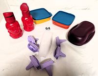 Photo showing full lot with microwavable containers, popsicle molds, water bottles, and carrying case