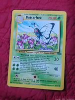 Front image of Butterfree Jungle Set Pokemon Card 3/64 showing details, health points, moves, and artwork.