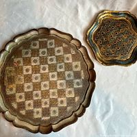 Both large and small trays shown from top view, highlighting patterns and shapes