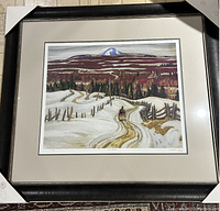 Front view of framed print showing complete artwork, mat and frame.