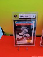 Front of 1973 O-Pee-Chee Lou Gehrig card with grading label visible.