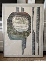 Front view of the framed intaglio print showing the full artwork and frame.