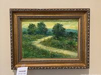 Full front view of framed painting showing composition and frame details