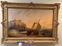 Full view of oil painting and ornate gilt frame