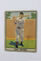 Front photo showing Hal Trosky in batting stance with full card visible